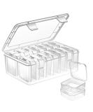 Mathtoxyz Small Bead Organizers 15 Pieces Plastic Storage Cases Mini Clear Bead Storage Containers Transparent Boxes with Hinged Lid and Rectangle Clear Craft Supply Case - Buy Online on SooperMarket.com