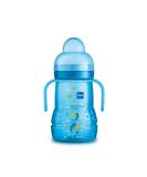 MAM Plastic Trainer Cup (1 Count) Trainer Drinking Cup with Extra-Soft Spout Spill-Free Nipple and Non-Slip Handles for Boys 4+ Months Eight Ounces Designs May Vary Blue - Buy Online on SooperMarket.com