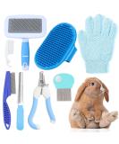 Miaoz rabbits care set with nail clipper and trimmer pet hair remover long and file fled comb shampoo bathing brush for rabbits puppies kitten guinea pig ferret small animals (blue) - Buy Online on SooperMarket.com