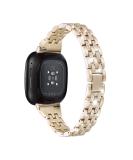 Mtozon Bling Metal Band for Fitbit Versa 3/Sense - Women's Dressy Slim Bracelet in Champagne Gold - Buy Online on SooperMarket.com
