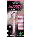 WILKINSON SWORD - Quattro For Women | Premium Metal Rose Gold | Razor Handle + 5 Blade Refills 5 Piece Set - Buy Online on SooperMarket.com