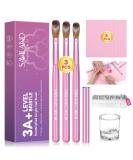 Saviland Acrylic Nail Brush Set for Beginners - 3PCS Size 14 10 6 with Pink Handle | Sturdy Kolinsky Hair for Acrylic Application & Nail Art - Buy Online on SooperMarket.com