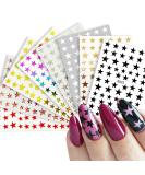 3D Self-Adhesive Star Nail Art Stickers Decals - Manicure Accessories - Buy Online on SooperMarket.com