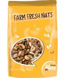 Farm Fresh Nuts Dry Roasted Deluxe Mixed Nuts with Himalayan Salt - 1lb Pack - Almonds, Brazil Nuts, Cashews, Pecans & Pistachios - Premium Quality Snack Mix - Buy Online on SooperMarket.com