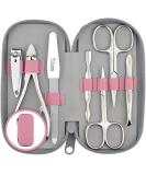 Buy Marqus 7-Part Manicure Set for Men & Women - Solingen Made in Germany Real Leather Case Perfect for Hand & Foot Care - Pink - Buy Online on SooperMarket.com