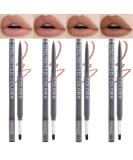 Nude Lip Liner Creamy Set - 4PC Vegan Cruelty-Free Matte Pencils with Brush - Precise & Define, Easy to Use - A01 - Buy Online on SooperMarket.com