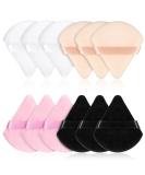 Pinenuts 12 Pcs Triangle Powder Puff Set - 4 Colors Makeup Sponge for Mineral & Loose Powder - Buy Online on SooperMarket.com