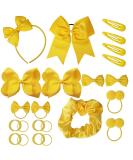 45Pcs Yellow School Girls Hair Accessories Kit Yellow Bow Headband Hair Clips Ponytail Holder Bow Hair Barrettes Hair Accessories for Girl Birthday Gift - Buy Online on SooperMarket.com