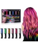 AOOWU 6 Colors Hair Chalk Comb Set - Safe & Non-Toxic Temporary Hair Dye for Girls Kids - Washable Hair Color Brush for Halloween, New Year Party & Cosplay - Buy Online on SooperMarket.com