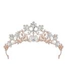 Sweetv Rose Gold Wedding Tiara - Crystal Bridal Crown for Women - Princess Costume Crown for Birthday Party Prom - Buy Online on SooperMarket.com