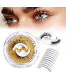 2 Pairs Self-Adhesive Eyelashes & 10PCS Replacement Glue Strips - Reusable Waterproof Natural Look | International Shipping Available - Buy Online on SooperMarket.com