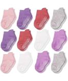 CozyWay Baby Non-Slip Toddler Socks 6-12 Months Girls | 12 Pairs Gripper Ankle Style - Buy Online on SooperMarket.com