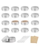Camelize aluminum empty jar 24 pieces around travel creamose cremation 5ml empty doses with 2 pieces round sticker for lip balm lotion cream masks mini candles cosmetics (silver) - Buy Online on SooperMarket.com
