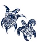 Ocean-Inspired Temporary Tattoo - Long Lasting Navy Blue Turtles Design for Adults - 4 Sheets - Buy Online on SooperMarket.com