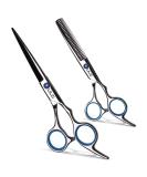ULG Professional Hair Cutting Scissors Thinning Shears Kit - 6.5 inch Japanese Stainless Steel Salon Razor Edge Scissor for Barber Hairdressing Texturizing - Buy Online on SooperMarket.com