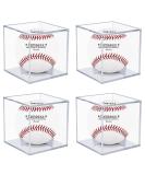 4 Pack Baseball Display Case, UV Protected Acrylic Boxes for Display,Clear Display Case Baseball Cube Memorabilia Showcase Autograph Ball Protector - for Official Size Ball - Buy Online on SooperMarket.com