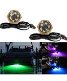 JXOFROAD 1/2 NPT RGBW Boat Drain Plug Lights - 2 Pack | Underwater Stainless Steel Stern Plug Lights | Remote/APP Control Dynamic Modes - Buy Online on SooperMarket.com