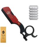 Professional Classic Straight Edge Barber Razor - Close Shaving Shavette with 5 Blades | Salon Quality Beard Grooming by Krisp Beauty - Buy Online on SooperMarket.com