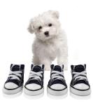 abcGoodefg Pet Dog Shoes | Puppy Canvas Sport Sneaker Boots | Outdoor Nonslip Causal Rubber Sole Shoes for Small Dog - Dark Blue - Buy Online on SooperMarket.com