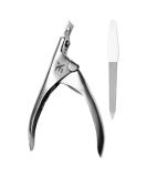 XE Stainless Steel False Nail Tip Clipper | Professional Nail Extension Tool with Coarse Nail File | Manicure Pedicure Acrylic Gel Trimmer - Buy Online on SooperMarket.com