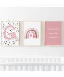 Pompom Prints Set of 3 | Rainbow Nursery Decor | Scandi Boho Style | Playroom Wall Art | 5x7 Inch Girls Bedroom Prints - Buy Online on SooperMarket.com