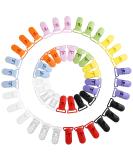 LIHAO Pacifier Clips Set Plastic Pacifier Chain Clips Colorful T-Clip Baby Clip (50 PCS - 10 Colors) - Buy Online on SooperMarket.com