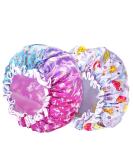 G2PLUS Kids Shower Caps - 2PCS Double Layer Elastic Bath Caps for Girls/Boys, Reusable Children's Shower Hats in Purple - Buy Online on SooperMarket.com