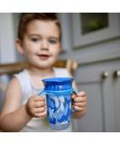 Nuby 360 Edge 2 Stage Drinking Rim Cup with Handles & Cover - 10 Oz Camo Blue (80807) | 12M+ Kids - Buy Online on SooperMarket.com