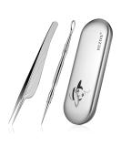 BEZOX Blackhead Tweezer and Acne Needle Set - Stainless Steel Comedone Extractor Kit - Buy Online on SooperMarket.com