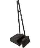 Duo-Pan Plastic Lobby Pan and Duo-Sweep Broom Combo | 36 Overall Length x 11-51/64 Width | Black - Buy Online on SooperMarket.com