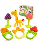 6-Pack Baby Teething Toys | Freezer Safe Silicone Teethers for Newborns and Toddlers | Soothes Gums | Perfect Baby Gift - Buy Online on SooperMarket.com