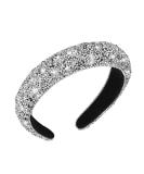 Sparkling Black Crystal Rhinestone Headband Hairband - Thick Style Silver | 90s Disco Hair Accessory for Women | Perfect Gift for Valentines & Birthdays - Buy Online on SooperMarket.com