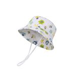 LANGZHEN Beach Sun Protection Hat for Baby Girls | Adjustable Toddler Kids Hat with Chin Strap | Wide Brim Summer Play Hat in White - Animals | 6-12 Months - Buy Online on SooperMarket.com