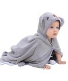 Hilmocho Baby Bath Towel with Hood | Ultra Soft Coral Velvet | 110x68CM Grey - Buy Online on SooperMarket.com