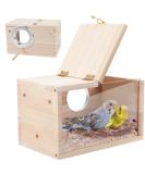 GINDOOR Parakeet Nesting Box Transparent Bird House for Cage Natural Wood Breeding Box for Parrot Parakeet Cockatiel Lovebirds Budgie Conure and Other Small Birds - Buy Online on SooperMarket.com