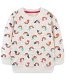 Girls Cotton Sweatshirt | Long Sleeve Casual Jumper | Toddler T-Shirt for Ages 1-12 | White | Size 4-5 Years - Buy Online on SooperMarket.com