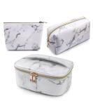 MAGEFY 3Pcs Travel Makeup Bags - Waterproof Organizer with Gold Zipper, Marble Toiletry Bags for Women - Buy Online on SooperMarket.com