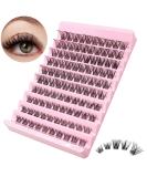 Bransfy Cluster Lashes D Curl 100 Pcs | Natural Look False Eyelashes Extension | Reusable DIY Eyelash Extension | Super Thin Band | Soft & Comfortable | D 0.07 8-16mm - Buy Online on SooperMarket.com