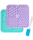 Licky Mats for Dogs and Cats Premium Lick Mats with Suction Cups for Dog Anxiety Relief Dog Lick Mats for Bathing Grooming and Training 2 Pack with 1 Spatula - Buy Online on SooperMarket.com