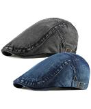 2 Pack Mens Denim Cotton Newsboy Cap Ivy Gatsby Driving Hunting Cabbie Hats 2 Pack-c - Buy Online on SooperMarket.com