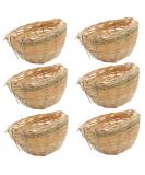 Obelunrp Bird Nest for Wildbird 6pcs 3.9inch Bamboo Woven Nesting Boxes for Wild Birds Hatching Breeding Cave for Parrot Canary or Cockatiel - Buy Online on SooperMarket.com
