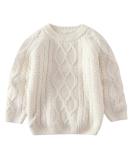 De feuilles Toddler Unisex Cable Knit Pullover Sweater with Warm Lining - Yellow/White - 8-9 Years - Buy Online on SooperMarket.com