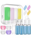 21 Pack Leak Proof Silicone Travel Bottles Set with Toiletry Bag - TSA Approved, BPA Free Toiletries Containers for Shampoo and Conditioner - Travel Size Accessories - Buy Online on SooperMarket.com
