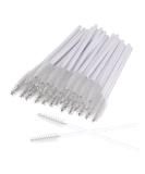 AIBAOBAO 100Pcs Disposable Mascara Wands | White Crystal Eyelash & Eyebrow Brushes | Spoolie Makeup Tools - Buy Online on SooperMarket.com