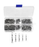 Jinlaili 100 pieces of fishing vertebrae fishing barrel vertebrae with ball bearing vertebrae fishing swivel snap stainless steel lure plug vertebra interlock snap fishing bait fishing accessories 6# 8# 12# 14# - Buy Online on SooperMarket.com