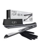 GFI Titanium Flat Iron Hair Straightener with Turbo Heating Element - Adjustable Temperature Control for All Hair Types - Includes Pouch and Heat-Resistant Glove - Buy Online on SooperMarket.com
