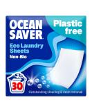 OceanSaver Eco Laundry Detergent Sheets - 30 Loads | Non-Bio Eco-Friendly Biodegradable & Freshly Scented | Zero-Waste & Removes Tough Stains | Vegan Plastic & Cruelty-Free | Plant Based Formula 30 Washes - Buy Online on SooperMarket.com