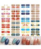 NAILDOKI Nail Stickers 8 Sheets x 14 Pieces - Self-Adhesive Gel Nail Wraps for Women & Girls | Nail Polish Strips & Art Decals C3-20 - Buy Online on SooperMarket.com