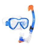 Dorlle Kids Snorkel Set - Premium Dry Snorkel Mask with Anti-Fog Goggles - Blue | Ideal Snorkeling Package for Children - Buy Online on SooperMarket.com