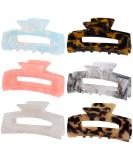 Multi-Color Hair Claw Clips Set - Tortoise Shell & Leopard Print Barrettes for Women & Girls (6 Pack) - Buy Online on SooperMarket.com